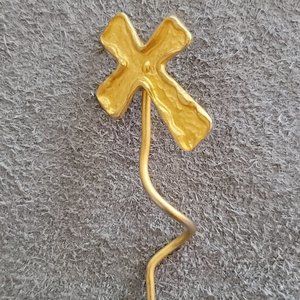 Gold Cross Metal Type Material Bookmark Book Mark Reading Book Books Religious